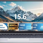 لابتوب العاب 15.6 انش، معالج N95 (حتى 3.4GHz) شاشة 1920×1080 FHD IPS، لابتوب 16GB DDR4 1TB SSD 180 درجة زاوية مفتوحة 180 درجة بصمة الاصبع كيبورد باضاءة خلفية واي فاي 5 لطلاب الاعمال