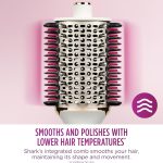 شارك فرشاة ومشط حراري من سموث ستايل مع حقيبة تخزين مقاومة للحرارة، اوضاع رطبة وجافة، فرشاة هواء ساخن مع 3 درجات حرارة، لمسة نهائية ناعمة وكثيفة لجميع انواع الشعر، سيلك HT212ME
