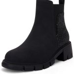 ايرمون حذاء تشيلسي بطول الكاحل للبنات مزود بسحاب جانبي غير قابل للانزلاق مناسب للاماكن الخارجية للاطفال الصغار/الاطفال الصغار/الاطفال الكبار