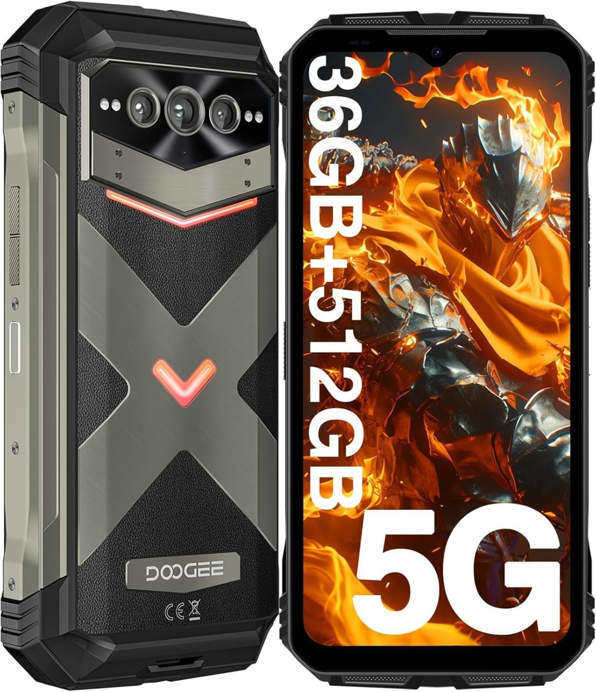 دوجي هاتف في ماكس بلس 5G ثلاثي الدفاع 36GB+512GB، كاميرا ثلاثية 200MP + رؤية ليلية 20MP، 6.55 انش FHD+ 120Hz، 22000mAh/33 واط، تينجيت 7050، اندرويد 14، IP68IP69K، هاتف لجميع التضاريس، NFC/WiFi6