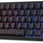 ايبوميكر كيبورد العاب ميكانيكي لاسلكي F65 برو من اكس اولا، تبديل سريع، بطانة من 5 طبقات، حشية كريمية، مقبض وغطاء مفاتيح بي بي تي لامع، RGB، بلوتوث/2.4GHz/USB-C (اسود طبوغرافي، مفتاح كريستال ثلجي)