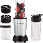 خلاط ومطحنة وعصارة من نوتري برو - صانع السموذي - 500 واط (فضي، 3 مرطبانات)