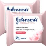 مناديل التنظيف الاساسية اليومية المبللة والمنعشة للبشرة العادية من جونسون، 25 منديل، عبوة من قطعتين
