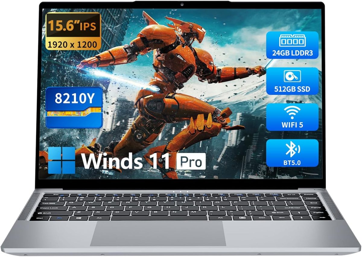 Gaming Laptop,15.3 Inch Laptop , FHD IPS 1200p Screen, Gaming Laptop i5-8210Y(Up to 3.6GHz) for 24GB LPDDR4 RAM 512GB SSD, 180 Angle Open WiFi 5 HDMI Backlit Keyboard UHD Graphics with Numeric Keypad