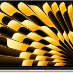 MacBook Air موديل 2024 من Apple (مقاس 15 إنش، شريحة Apple M3 بوحدة معالجة مركزية ثمانية النوى ووحدة معالجة رسومات غرافيك مع 10 نوى، ذاكرة موحدة 16GB‏، 256GB) - ضوء النجوم؛ العربية/الإنجليزية