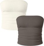 Women's Tube Top Short Top Sleeveless Tube Top Solid Top Women's Summer Fashion Slim Shirt Strapless Casual Vest Strapless Sleeveless Suitable for Daily Life Travel and Vacation