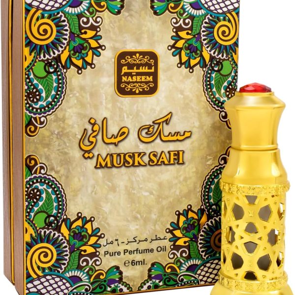 نسيم زيت عطري مسك صافي 6 مل للرجال والنساء | مزيج من المسك والعنبر وخشب الصندل | عطر يدوم طويلا ولا يسبب الحساسية | رائحة ممتازة خالية من الكحول ولطيفة على البشرة