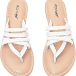 Ataiwee Women's Flat Slide Sandals - Comfortable, Casual Slip-on Soft Summer Flat Sandals.
