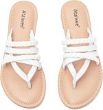 Ataiwee Women's Flat Slide Sandals - Comfortable, Casual Slip-on Soft Summer Flat Sandals.