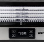 مجفف طعام رقمي 520 واط من جيباس - 5 صواني كبيرة، درجة حرارة قابلة للتعديل ومؤقت 1-48 ساعة | مثالي للفاكهة والوجبات الخفيفة الصحية والخضروات واللحوم والفلفل الحار