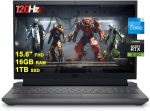 ديل لابتوب العاب G15 5530 بشاشة FHD 15.6 انش 120Hz ومعالج انتل 10 كور i5-13450HX (افضل من i7-12650H) وذاكرة RAM 16GB وSSD سعة 1TB وبطاقة عرض مرئي جيفورس RTX 3050 باضاءة خلفية USB-C وويندوز 11، اسود
