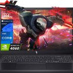 ايسر لابتوب العاب نيترو في 15 2024، شاشة 15.6 انش FHD IPS 144Hz، انتل الجيل 13 i7-13620H حتى 4.90GHz، جيفورس RTX 4060، 64GB DDR5، 1TB SSD، كيبورد باضاءة خلفية، واي فاي 6، ويندوز 11 برو، مع فرشاة