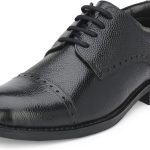 بيروود حذاء رسمي من الجلد برباط للرجال لون اسود