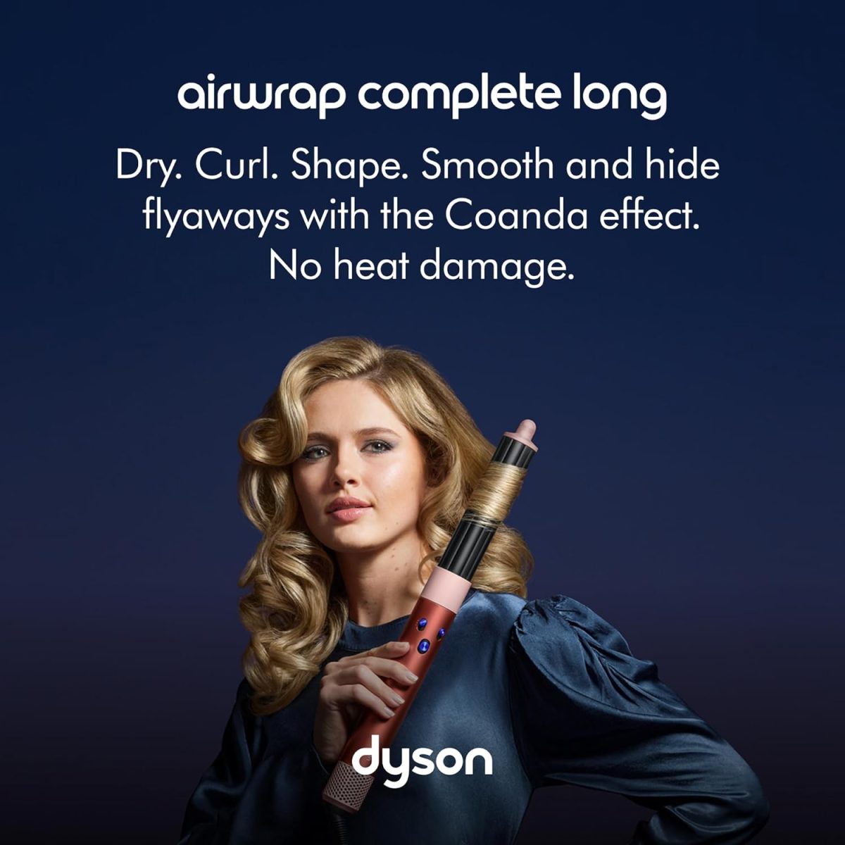 ⁦مصفف الشعر الطويل متعدد الاستخدامات من دايسون إصدار خاص Airwrap™ باللون البرونزي الفراولة والوردي الخوخي مع مشط لفك التشابك⁩ - الصورة ⁦2⁩