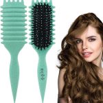 اي سي في في® فرشاة تصفيف الشعر باونس كيرل ديفاين - فرشاة شعر مجعد فاخرة، لفك تشابك الشعر الرطب والجاف، اداة اساسية لتشكيل وتجعيد الشعر (اللون: اخضر)