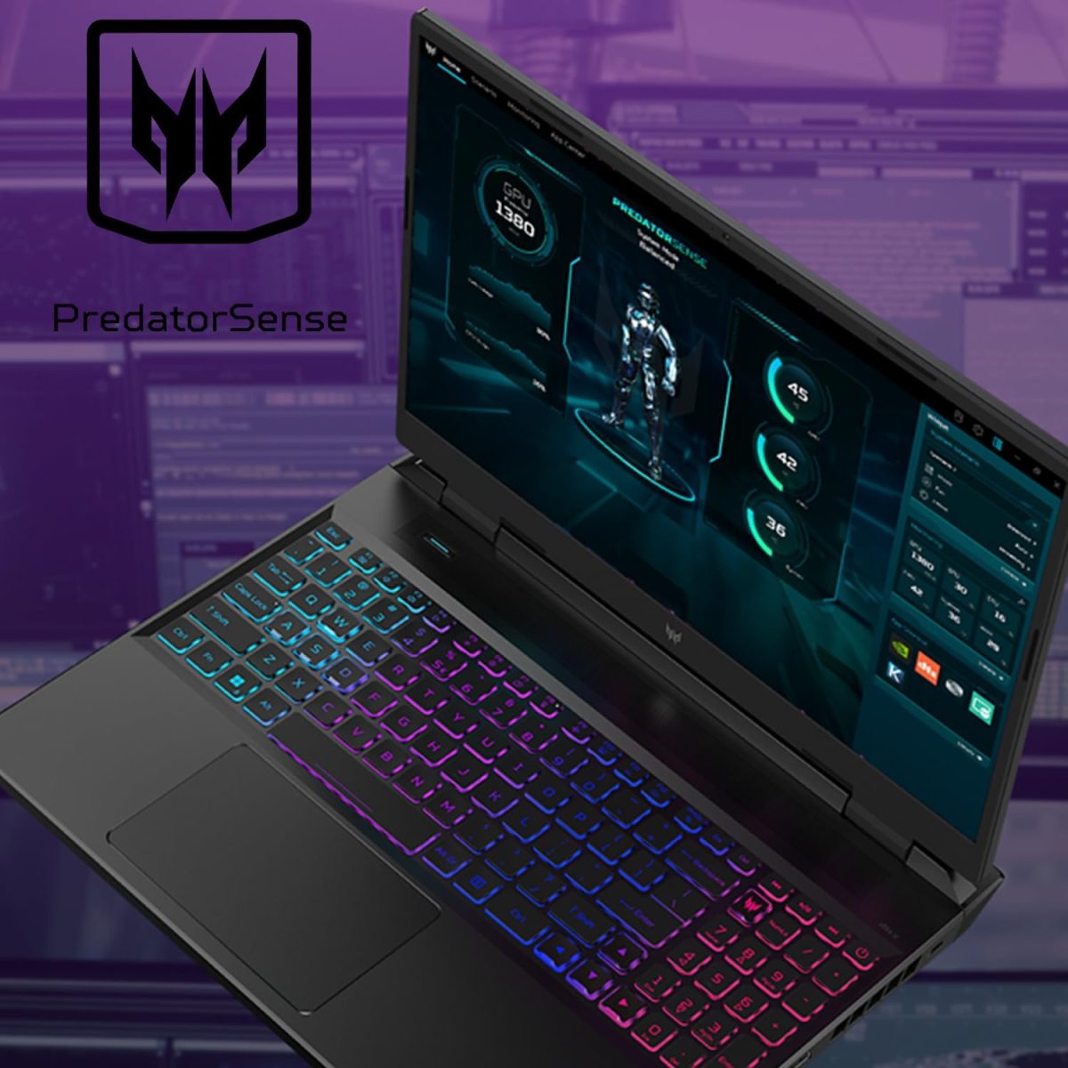 ⁦ايسر لابتوب العاب بريداتور هيليوس نيو 16 الجيل 14 انتل كور i9-14900HX 24 نواة حتى 5.80GHz/8GB انفيديا RTX4070/16 انش 240Hz/واي فاي 6E/RGB KB/ويندوز 11 هوم/اسود (16GB RAM | 1TB SSD)⁩ - الصورة ⁦8⁩