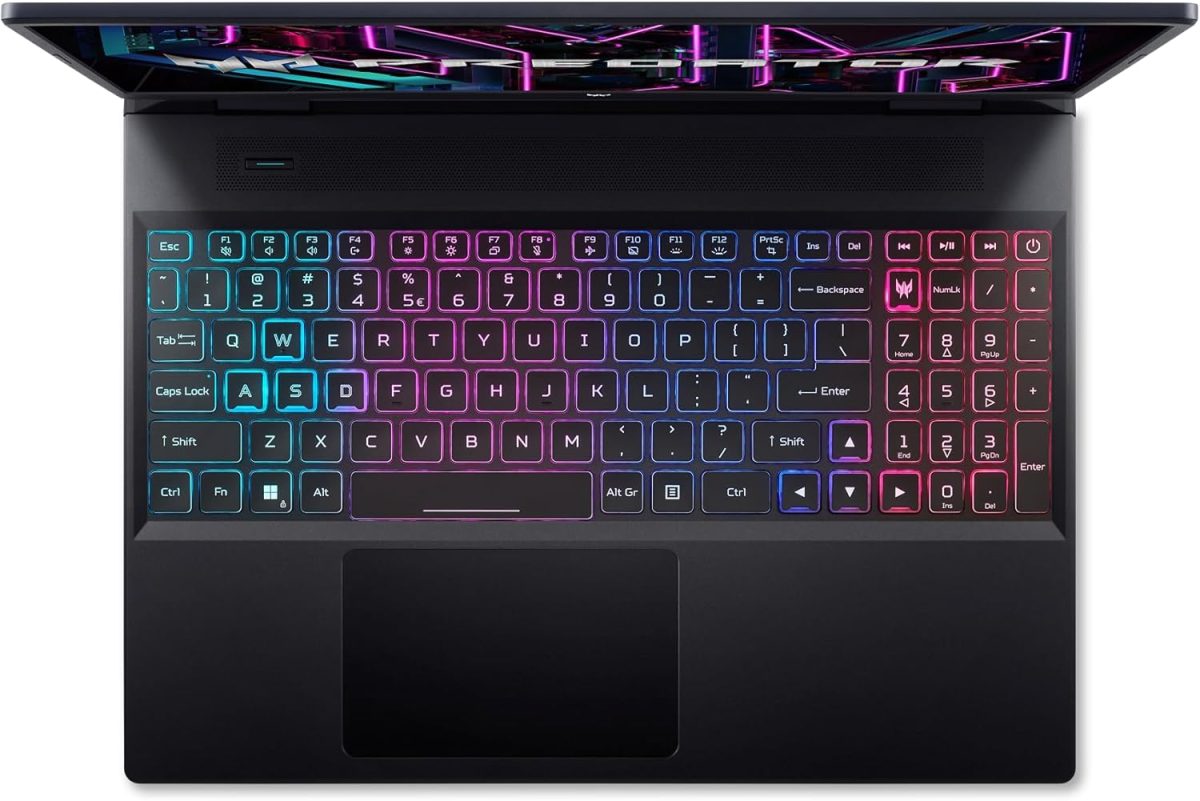 ⁦ايسر لابتوب العاب بريداتور هيليوس نيو 16 الجيل 14 انتل كور i9-14900HX 24 نواة حتى 5.80GHz/8GB انفيديا RTX4070/16 انش 240Hz/واي فاي 6E/RGB KB/ويندوز 11 هوم/اسود (16GB RAM | 1TB SSD)⁩ - الصورة ⁦14⁩