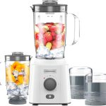 خلاط سموثي بقدرة 650 واط من كينوود - خلاط اكس فريش سعة 1.5 لتر مع وعاء خلاط اضافي ومطحنة ومبشرة ووظيفة سحق الثلج Blp41.H0Wh ابيض