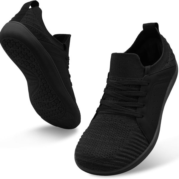 L-RUN Mens Barefoot Shoes Minimalist Walking Shoes Breathable Wide Toe Running Trail Shoes Zero Drop Sneakers for Cross-Trainer