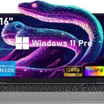 لابتوب نيكون 16 انش للالعاب | ذاكرة RAM 16GB وSSD 512GB | معالج N100 الجيل 12 | FHD 1920×1080 | فتحة زاوية 180 | كيبورد باضاءة خلفية | ويندوز 11