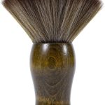 واي بيوتي فرشاة تنظيف الرقبة، فرشاة شعر ناعمة كبيرة لقص الشعر، فرش كنس الشعر بمقبض خشبي من الالياف الطبيعية، لون بني