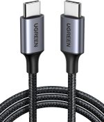 يوجرين كابل يو اس بي سي بطول 1 متر، سلك مضفر من النايلون بقوة 60 وات، كابل USB-C إلى تايب سي 2.0، شحن سريع متوافق مع آيفون 16 برو ماكس، آيباد/آير، ماك بوك برو/ايار، جالكسي S24 S23 الترا، شاومي، إلخ