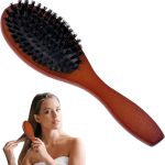 فرشاة شعر بشعيرات خنزير، شعيرات طبيعية ناعمة 100% للشعر الرقيق والناعم للنساء والرجال والاطفال لتحسين ملمس الشعر واستعادة لمعانه وتجعل الشعر ناعمًا وصحيًا