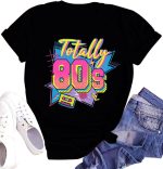 تي شيرت نسائي مطبوع عليه عبارة «I Love The 80s» من الثمانينيات، بأكمام قصيرة، فستان رترو فاخر للحفلات