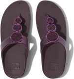 ⁦FitFlop Halo Bead-Circle Metallic Toe-Post womens Slide Sandal⁩ - الصورة ⁦2⁩