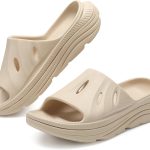 بيرونفي صندل استشفاء رياضي مريح للرجال ببطانة سميكة خفيفة الوزن لالتهاب اللفافة الاخمصية للاستخدام الداخلي والخارجي ودعم قوس القدم وتقويم العظام مفتوح عند الاصابع