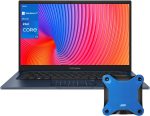 اسس لابتوب فيفو بوك 14 X1404ZA رفيع بشاشة 14 انش FHD ومعالج كور i3-1215U وذاكرة RAM 8GB وSSD 128GB وبطاقة رسومات انتل ايرس Xe وويندوز 11 هوم، ازرق