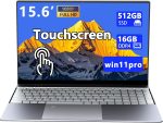 Morostron 15.6 Inch Touch Laptop with Full Metal Housing High-End 16GB DDR4+512GB SSD, Quad-Core N95 3.4GHz Processor, 1920×1080 Full HD IPS Screen