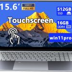 Morostron 15.6 Inch Touch Laptop with Full Metal Housing High-End 16GB DDR4+512GB SSD, Quad-Core N95 3.4GHz Processor, 1920×1080 Full HD IPS Screen