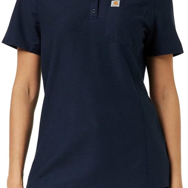 قميص بولو نسائي قصير الأكمام ومريح من Carhartt