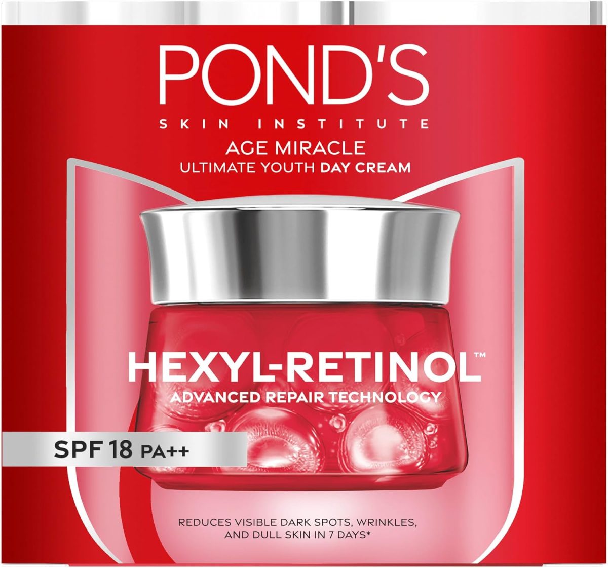 آيج ميراكل، إشراقة شابة من بوندس، كريم نهاري للوجه، مع SPF18 PA++، وههيكسيل ريتينول، ٥٠غرام
