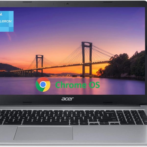 ايسر لابتوب كروم بوك 315 لطلاب الاعمال 2024، شاشة HD 15.6 انش، انتل سيليرون N4020، ذاكرة RAM 4GB، تخزين 192GB (64GB eMMC + بطاقة 128GB)، واي فاي، بطارية 12+ ساعة، كروم OS + ملحقات ماركسول