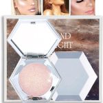 باليت مكياج هايلايتر لامع للوجه، باليت كونتور بودرة لامعة ناعمة للانف والعين للوجه والجسم ومستحضرات تجميل للنساء (ابيض لؤلؤي)