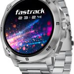 فاست تراك ساعة ذكية FX3 من راديانت، شاشة اموليد دائرية 3.63 سم، مكالمات بلوتوث، سوار معدني (فضي)