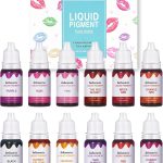 بوندي تشويس مجموعة صبغات ملمع شفاه سائلة مكونة من 12 لون، مجموعة صبغات سائلة لصنع ملمع الشفاه، صبغة تجميلية لتلوين الشفاه بنفسك، صبغة نباتية نقية صالحة للاكل، صبغة نباتية نقية لقاعدة ملمع الشفاه