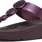 FitFlop Halo Bead-Circle Metallic Toe-Post womens Slide Sandal