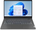 لينوفو فليكس 5i شاشة لمس FHD مقاس 14 انش ومعالج انتل كور i7-1165G7 وذاكرة RAM DDR4 سعة 12GB وذاكرة مستديمة M.2 SSD سعة 512GB وبطاقة رسومات انتل ايريس Xe وويندوز 11 هوم - رمادي جرافيت