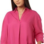 أمازون براند - سيمبول بلوزة سادة بقصة فضفاضة للنساء