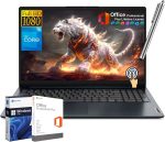 لينوفو لابتوب ايديا باد للاعمال مع ترخيص مكتب مدى الحياة، شاشة لمس FHD 15.6 انش، انتل 10 كور i5-1235U، ذاكرة RAM 24GB، SSD 1TB، ويندوز 11 برو، كيبورد رقمية، واي فاي 6، مع قلم ستايلس لانبرنت