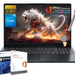 لينوفو لابتوب ايديا باد للاعمال مع ترخيص مكتب مدى الحياة، شاشة لمس FHD 15.6 انش، انتل 10 كور i5-1235U، ذاكرة RAM 24GB، SSD 1TB، ويندوز 11 برو، كيبورد رقمية، واي فاي 6، مع قلم ستايلس لانبرنت