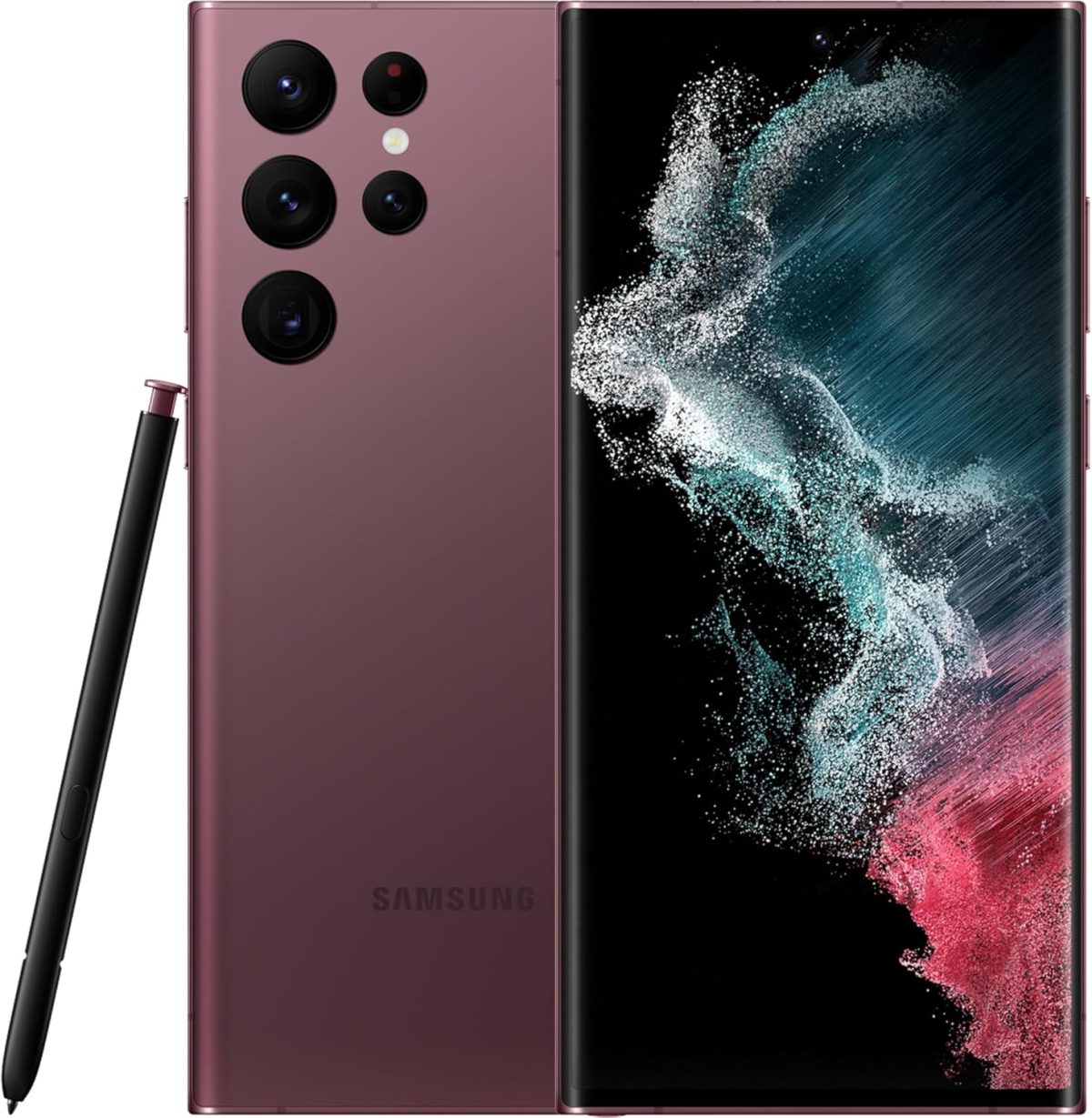 سامسونج جالكسي S22 الترا SM-S908B - 8 جيجابايت 128 جيجابايت (بورغندي)