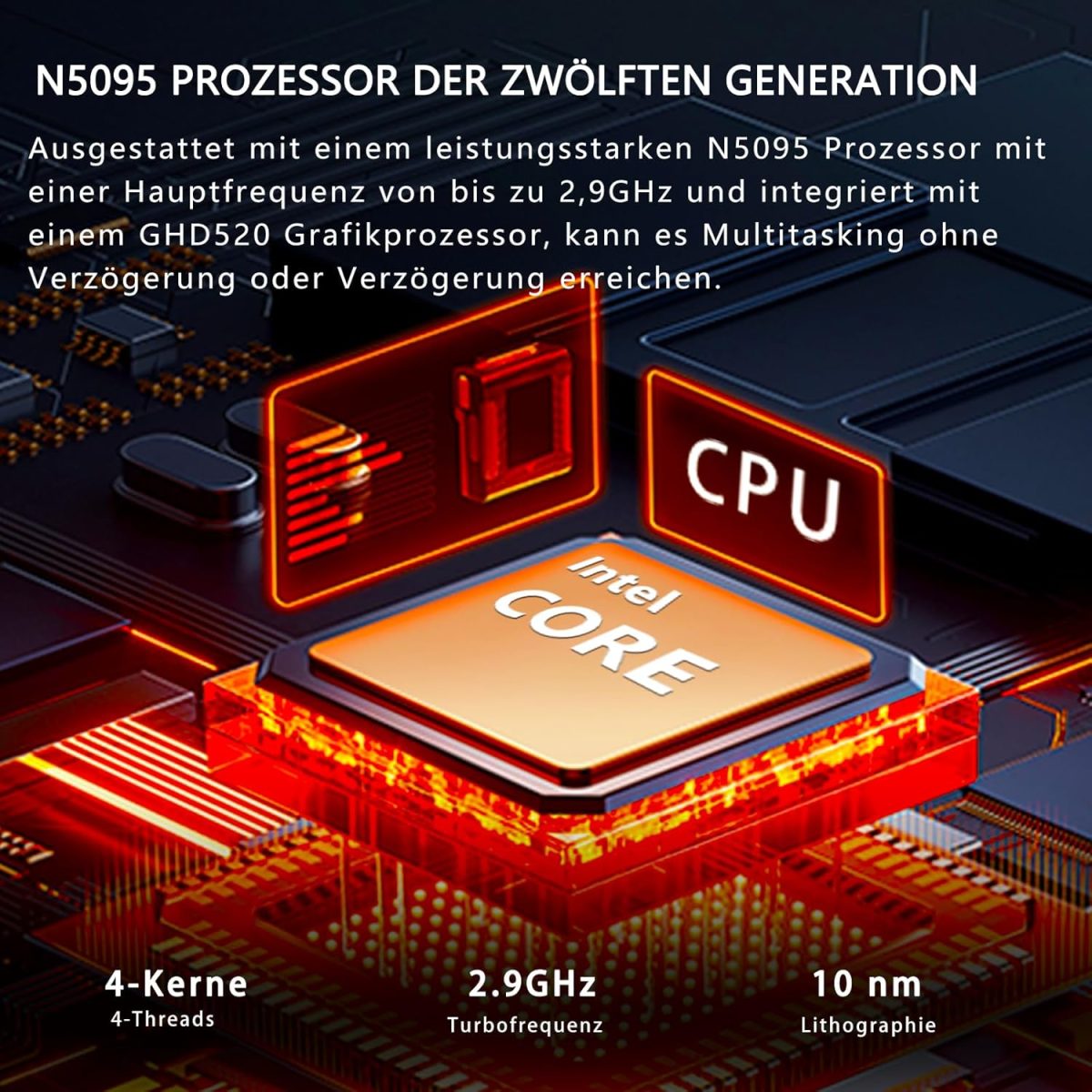 ⁦Morostron 15.6 Inch Touch Laptop with Full Metal Housing High-End 16GB DDR4+512GB SSD, Quad-Core N95 3.4GHz Processor, 1920×1080 Full HD IPS Screen⁩ - الصورة ⁦4⁩