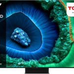 TCL تلفزيون ذكي 65 بوصة 4K QD-Mini LED HDR جوجل تي في 3300 وحدة مضيئة في البكسل، اونكيو 2.2.2 قناة، 144Hz VRR+240Hz DLG، تعزيز ايماكس، تصميم نحيف للغاية 65C855- (موديل 2024)، اسود