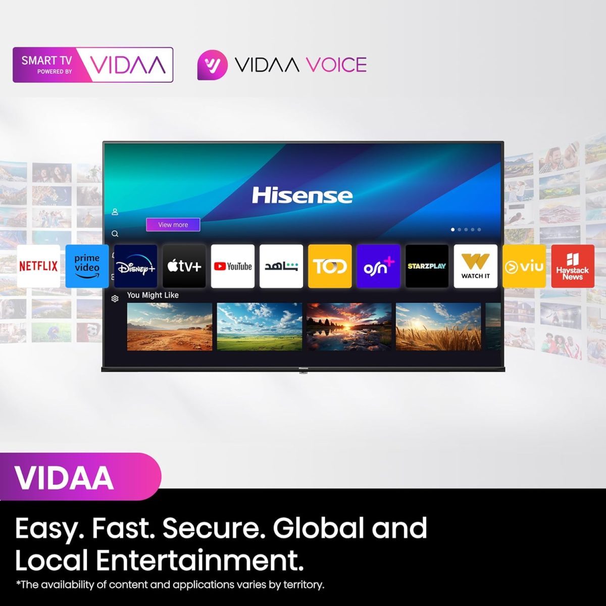 ⁦هايسينس تلفزيون ذكي QLED 100 بوصة 144Hz 100E7N - لون كوانتوم دوت ومضخم صوت مدمج ودولبي فيجن اتموس ووضع صانع الأفلام ويوتيوب ونتفليكس وشاهد وديزني بلس (2025 جديد)⁩ - الصورة ⁦14⁩