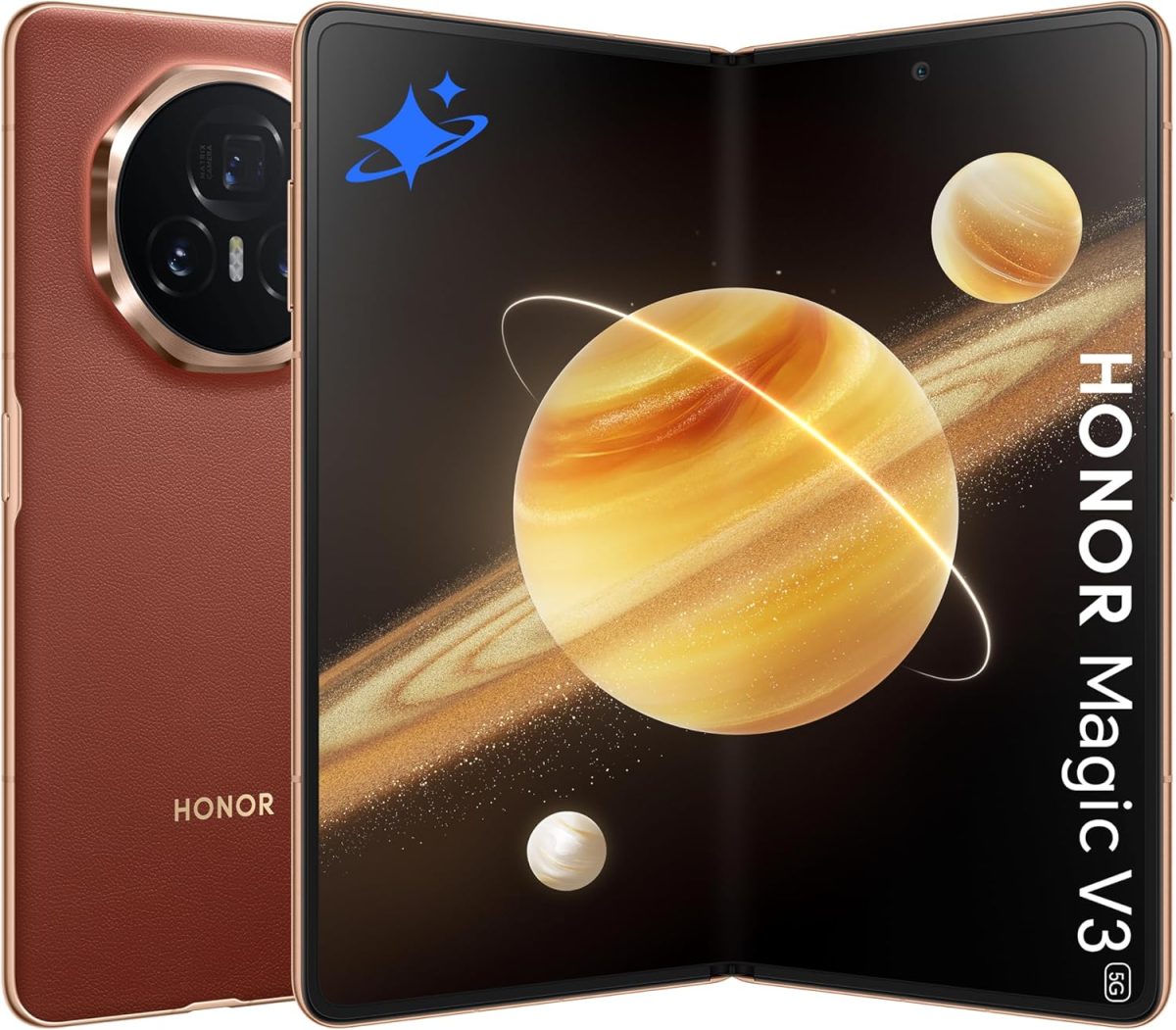 اونر هاتف ذكي ماجيك في 3 الجيل الخامس 5G، ذاكرة RAM 12GB + ذاكرة روم 512GB، شريحتين اتصال، بني محمر مع هدايا مجانية وحماية للشاشة - اصدار الشرق الاوسط