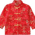 بدلة تانغ للاولاد بتصميم تنين باكمام طويلة، زي العام الصيني الجديد، ملابس صينية تقليدية للاطفال